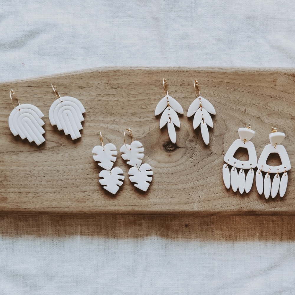 boho white earrings ✨